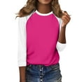 thumbnail image 7 of GERsome Women's Crew Neck Tunic Shirts Dressy Casual Color Block Tops 3/4 Long Sleeve Floral Blouses Relaxed Fit, 7 of 7