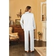 thumbnail image 4 of Ekouaer Women's Classic Button Down Long Satin Silk Pajama Set, 4 of 6