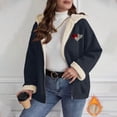 thumbnail image 2 of wdsxpo Winter Jacket for Women Cute Printed Warm Sherpa Lined Coats Full Zip Up Hooded Sweatshirt Fashion Fleece Jackets Outerwear, 2 of 8