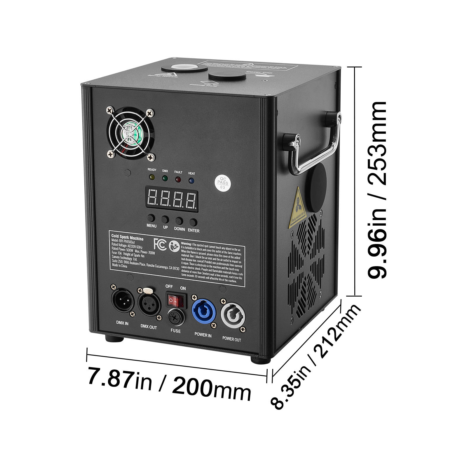KFFKFF 4Pcs Cold Spark Machine, 500W 6.6-13ft Firework Machine DMX512 Adjustable Smart Stage Effect Machine Safe Great Low Noise Smokeless for Stage DJ Disco,Black