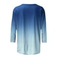 thumbnail image 5 of Pompotops Mode Femme Col Rond Dégradé Imprimé Manches Trois-Quarts Chemisier Chemise en Solde, 5 of 5
