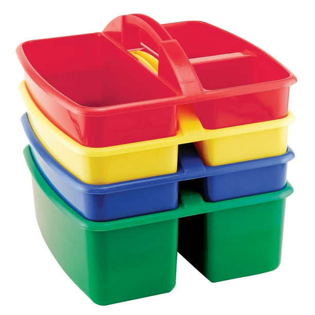 ECR4Kids Art Caddy with 3 Storage Compartments, Pack of 4, Small