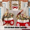 thumbnail image 2 of Twinkling Christmas Mitten Wreath - with 120 LED Lights & 10H Auto Timer, Christmas Lighted Werath,  with Faux Pine Branches, Berries & Pinecones, Christmas Decorations - 2Pcs, 2 of 10
