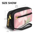 thumbnail image 3 of YFYANG Leather Portable Travel Small Makeup Bag, Multifunctional Storage Bag, Pink Painted Flowers Pattern Cosmetic Bag, 3 of 4
