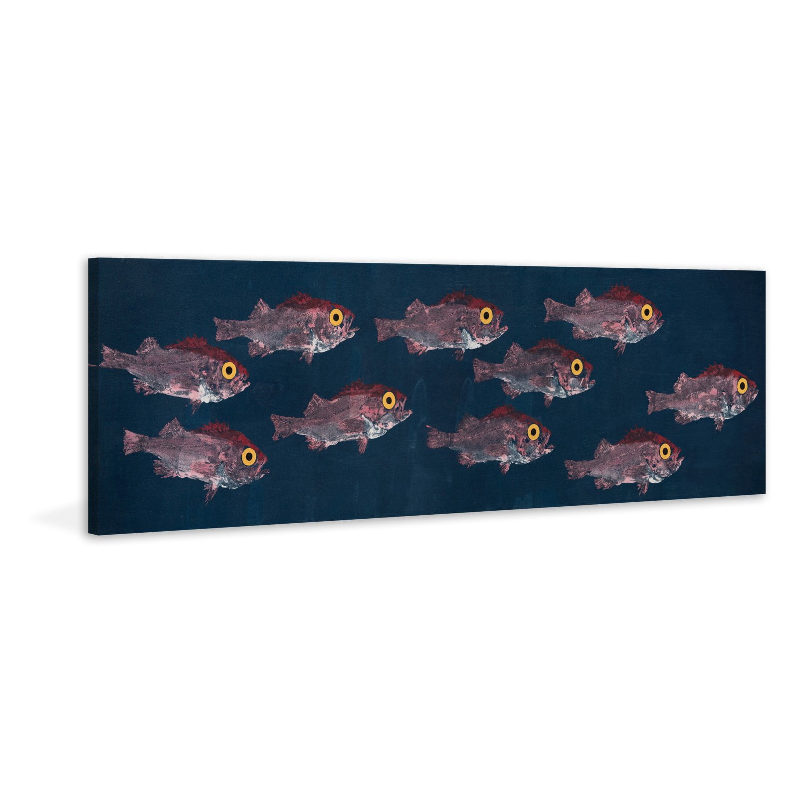 Marmont Hill "Big-Eyed Fish" by Michael Pantalos Painting Print on Wrapped Canvas