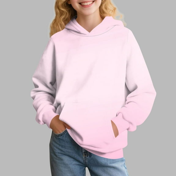 Girls Tie Dye Sweatshirts Loose Casual Hoodies Long Sleeve Pullover Hooded Tops With Pockets Pink 4-5 Years