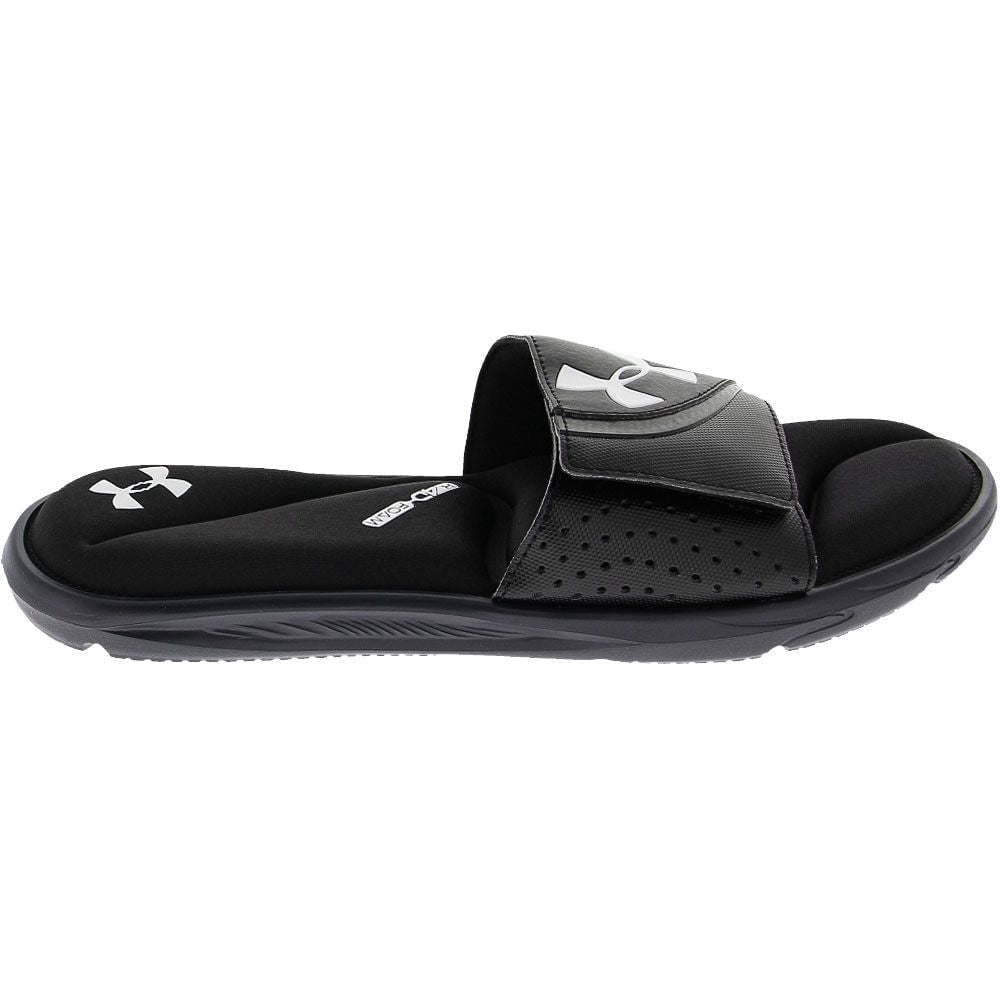 Under Armour Men's UA Ignite VI Slides Athletic Sandals Flip Flop Foam 3022711, Black/Black, 13