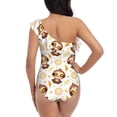 thumbnail image 5 of Haiem Sloth Yoga Women's One Piece Swimsuits Tummy Control One Shoulder Bathing Suits Ruffle Swimwear-Small, 5 of 8