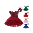 thumbnail image 4 of Qiylii Girl Banquet Dress, Sequins Lace Tutu Dress+Bow-knot Headdress, 4 of 5