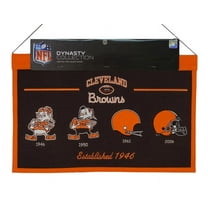 Cleveland Football Browns Established 1946 - Classic Logos through the years Wool Heritage Dynasty Banner 22 x 14