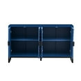 thumbnail image 5 of Vintage Sideboard Buffet Cabinet, Rubberwood Storage Cabinet with 4 Doors and Adjustable Shelves, Console Table with Water Wave Door Design for Living Room Entrance, Navy Blue, 5 of 9