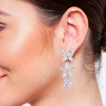 thumbnail image 3 of Efulgenz Crystal Bridal Big Dangle Earrings Cubic Zirconia CZ Austrian Stone Wedding Dangling Earrings for Women, Brides, Bridesmaid, 3 of 5
