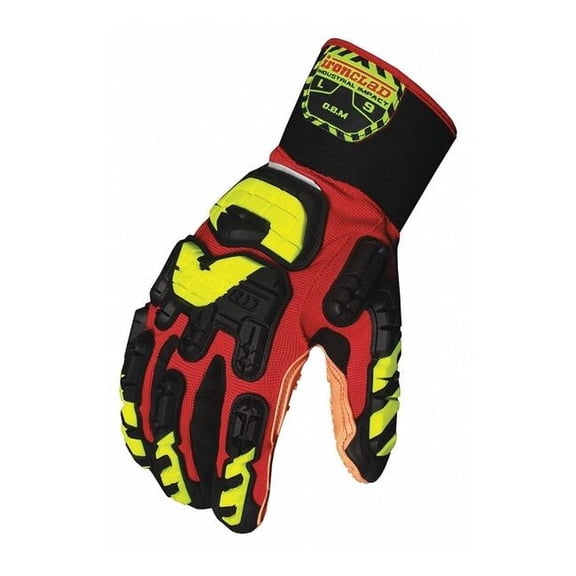 Anti-Vibration Gloves, M, Rd/Blk/Yellow, PR