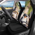 thumbnail image 3 of HUISEFOR Car Seat Cover Cute Penguin Car Seat Covers Protector Breathable Anti Slip Cars Interior Accessories Elastic Polyester Fits for Cars SUV, 3 of 7