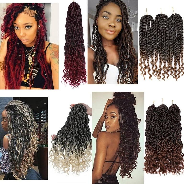 SEGO Faux Locs Crochet Braids Hair Synthetic Braiding Hair Real Soft Wave  Curly Black Hair Extensions Ombre Dreadlocks Hairstyles