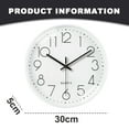 thumbnail image 2 of Wall Clock 12 Inch Stylish Modern Silent Non-Ticking Quartz Battery Operated Round Decorative Design for Home/Office/Kitchen/Bedroom/Living Room, Easy to Read, 2 of 5