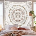 thumbnail image 4 of Tapiz de mandala, tapiz de medallón floral, tapiz de bosquejo de plantas florales, tapiz bohemio hippie para habitación, 4 of 5