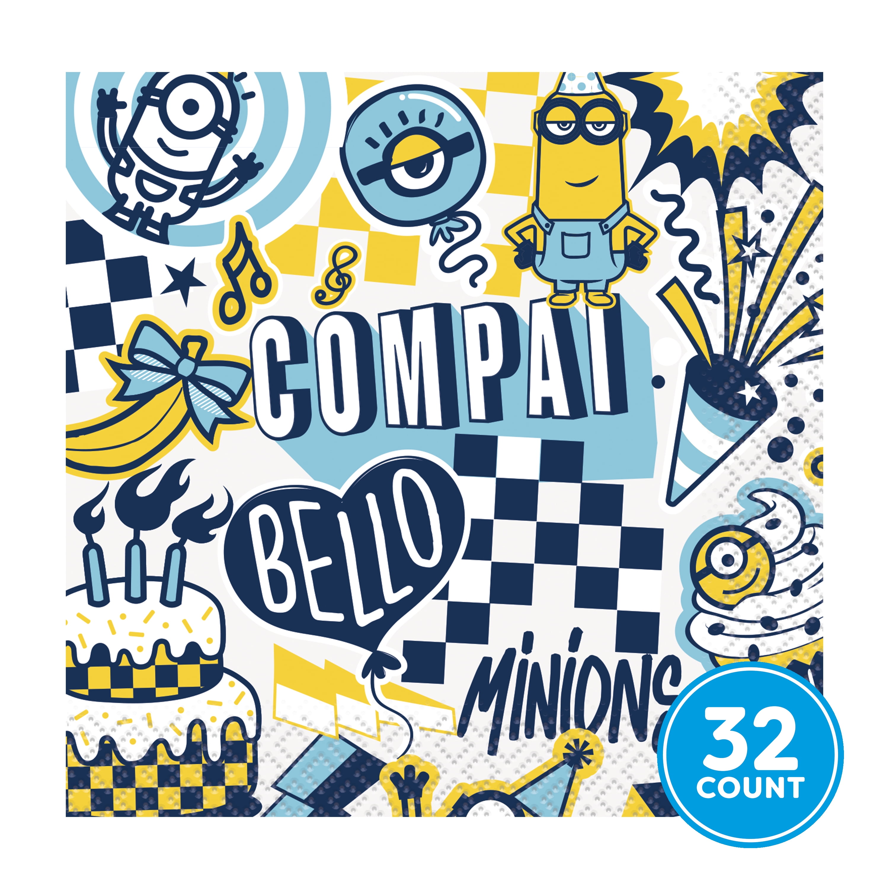 Despicable Me Minions Paper Beverage Napkins, 5in, 32ct