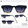thumbnail image 2 of Gentlemanly Hipster Narrow Rectangle Horn Rim Mens Plastic Sunglasses Black Tortoise - Smoke, 2 of 8