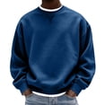 thumbnail image 2 of LEKWK Crewneck Sweatshirts for men Long Sleeve Casual Pullover Activewear Athletic Tops Classic Fit Comfortable Basic Fall Winter Shirt for Gym Workout Running Outdoor Blue XL, 2 of 5