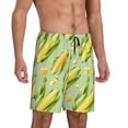 thumbnail image 2 of Kdxio Fresh Sweet Corn Print Mens Sleep Shorts Bottoms Soft Comfy Pajama Wear Pants with Drawstring Pockets, 2 of 5