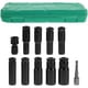 thumbnail image 1 of Juego de 10 extractores de tuercas de rueda, 8-24 mm, herramienta de extracción de bloqueo de rueda, kit de extracción de bloqueo de rueda para quitar pernos dañados, color negro, 1 of 8