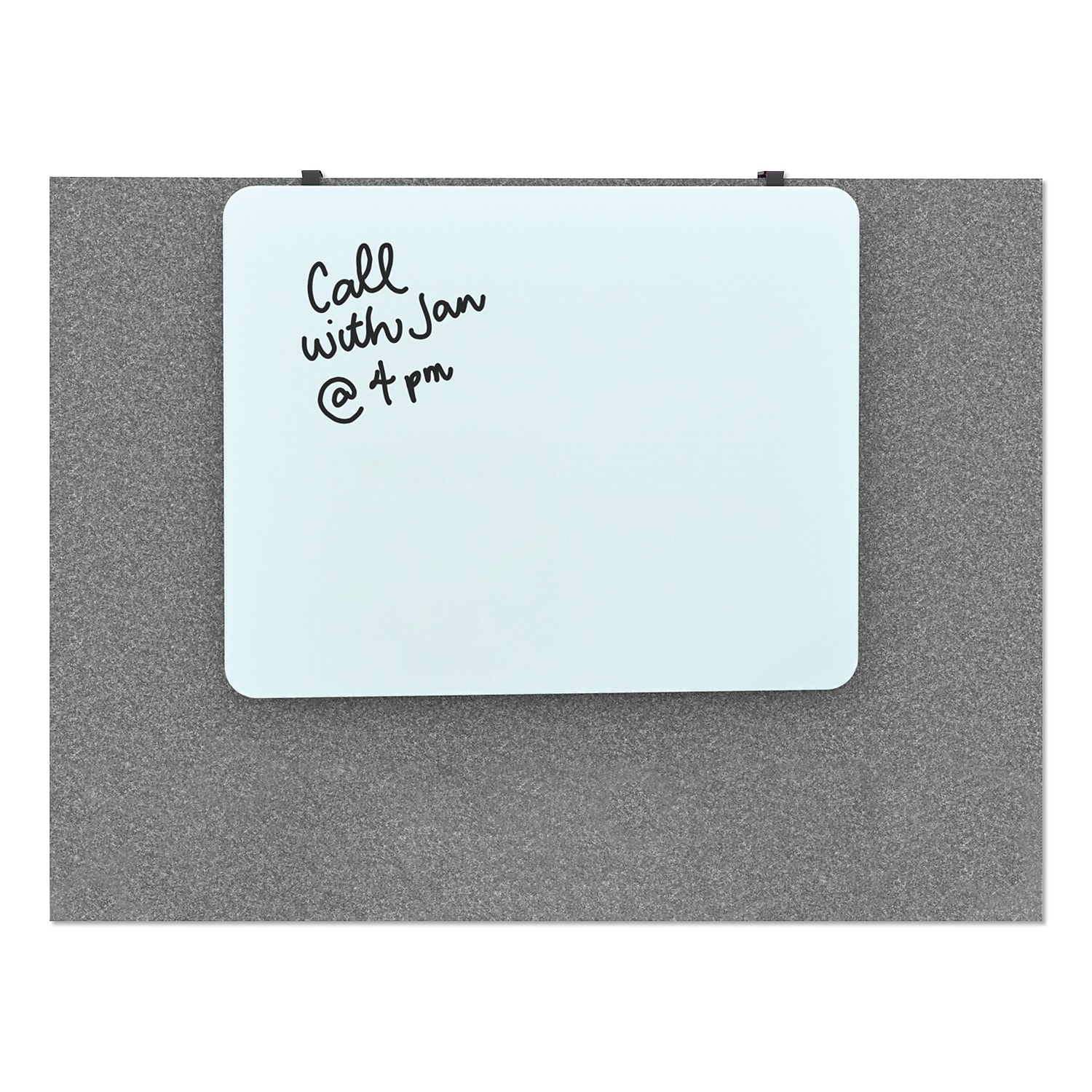 U Brands Cubicle Glass Dry Erase Board, 20 X 16, White