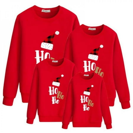 

Malisata Autumn Winter Family Matching Outfits Christmas Round Neck Long Sleeve Sweatshirt Parent-child Wear