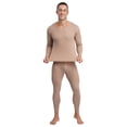 thumbnail image 1 of RUNQHUI Men's Base Layer Set for Cold Weather Thermal Underwear Round Neck Top With Legging Bottom Coffee 4XL, 1 of 7