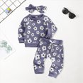 thumbnail image 2 of HCNTES Baby Girl Clothes Winter Toddler Girls Clothes Fall Winter Outfit Sets, Baby Girl Long Sleeve Round Neck Floral Drawstring Pants 0 6 12 18 24 Months 2T 3T 2 Piece, 2 of 5