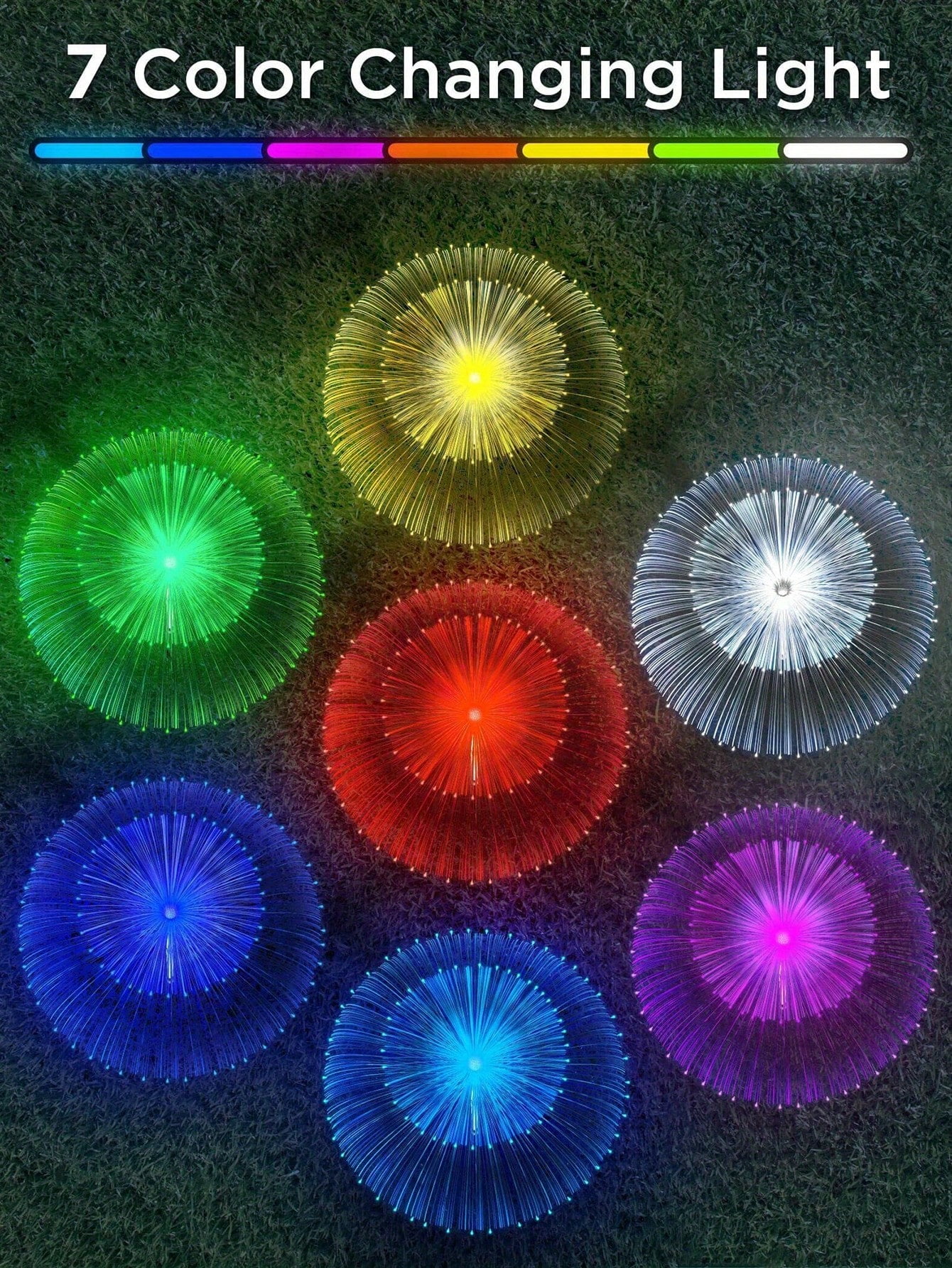Solar Garden Lights Outdoor Waterproof 7-Color Changing LED Jellyfish Lights with Solar Power, Light Sensor and Waterproof Design for Garden, Yard and Patio Decorative (2 Pcs)