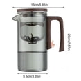 thumbnail image 5 of Shoreew 520/720/900ml Glass Tea Pot with Infuser Wooden Handle Heat Resistant Drip-Free Spout Water Separation Teapot Easy to Clean Tea Kettle for Cold Beverages, 5 of 5