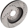 thumbnail image 2 of New Cross-drilled Brake Disc Compatible With Buick Chevrolet Lucerne CXL Special Edition 6 Cyl 3.9L Lucerne CXL 6 Cyl 3.8L Lucerne CXL 6 Cyl 3.9L 2006-2016 By 19372 55126 145654, 2 of 3