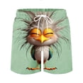 thumbnail image 2 of Mens Swim Trunks Casual Elastic Wasit Loose Fit Drawstring Shorts Cartoon Summer Beach Short Pants with Pockets Green 2 M, 2 of 3