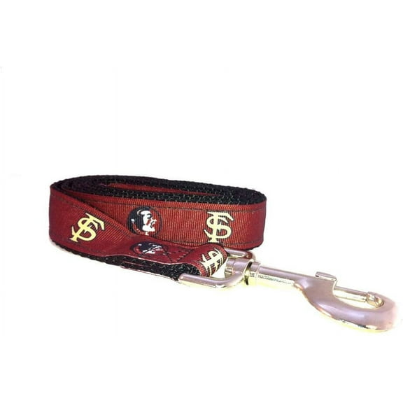 Brand New Florida F/S Design Pet Dog Leash(Small), 5/8 inch Wide, 6 Feet Long, Officially Licensed, Official Florida/State Logo/Burgundy Color