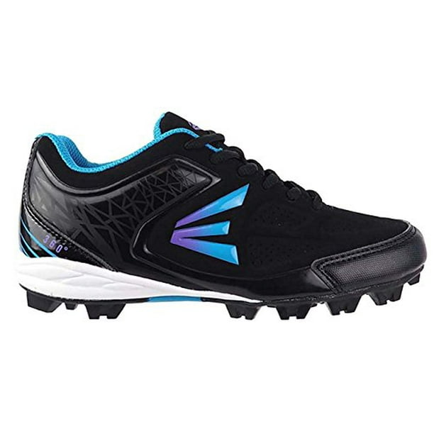 Easton 360 Low Girls' Baseball Cleats (Black/Blue/Purple, 10 M US