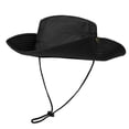 thumbnail image 2 of QSAWXQZ Unisex Quick Dry Wide Brim Boonie Cap UV Protection Sun Hat with Side Mesh Vents and Chin Toggle for Walking and Beach Holidays Black M, 2 of 6