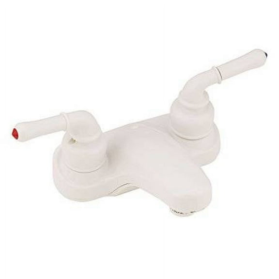 4IN PLSTC LAV W/ LVR HDLS WHT