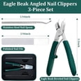 thumbnail image 3 of EXLEAF 2026 New Beveled Nail Clippers, Stainless Steel Wide Jaw Opening Anti-Splash Nail Clipper Set of 3-Piece, Long Handle Angled Head Toenail Clippers for Ingrown & Thick Toenails, for Men Women, 3 of 7