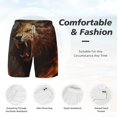 thumbnail image 6 of Picia Cool Flame Lion A pattern Mens Swim Trunks with Compression Liner Stretch Beach Shorts Quick Dry with Zipper Pockets No-Chafing Board Shorts-XX-Large, 6 of 9