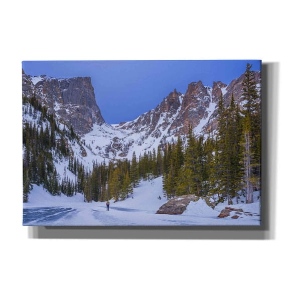 Epic Graffiti 'Rocky Mountain Snowshoer - Rocky Mountain National Park' by Darren White, Giclee Canvas Wall Art, 26"x18"