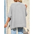 thumbnail image 2 of Women Summer Oversized T Shirt Batwing Sleeve Short Sleeve Asymmetric Hem Top Loose Waist T Shirt, 2 of 4