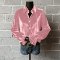 thumbnail image 6 of Perfectbot Women's Velvet Button Down Shirt - Lantern Long Sleeve Elegant Dressy Shirt with Flare Cuffs, 6 of 7