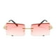 thumbnail image 3 of Gafas de sin borde de lentes de estilo de moda de estilo retro para vacaciones al aire libre de compras Gradiente rosa, 3 of 8
