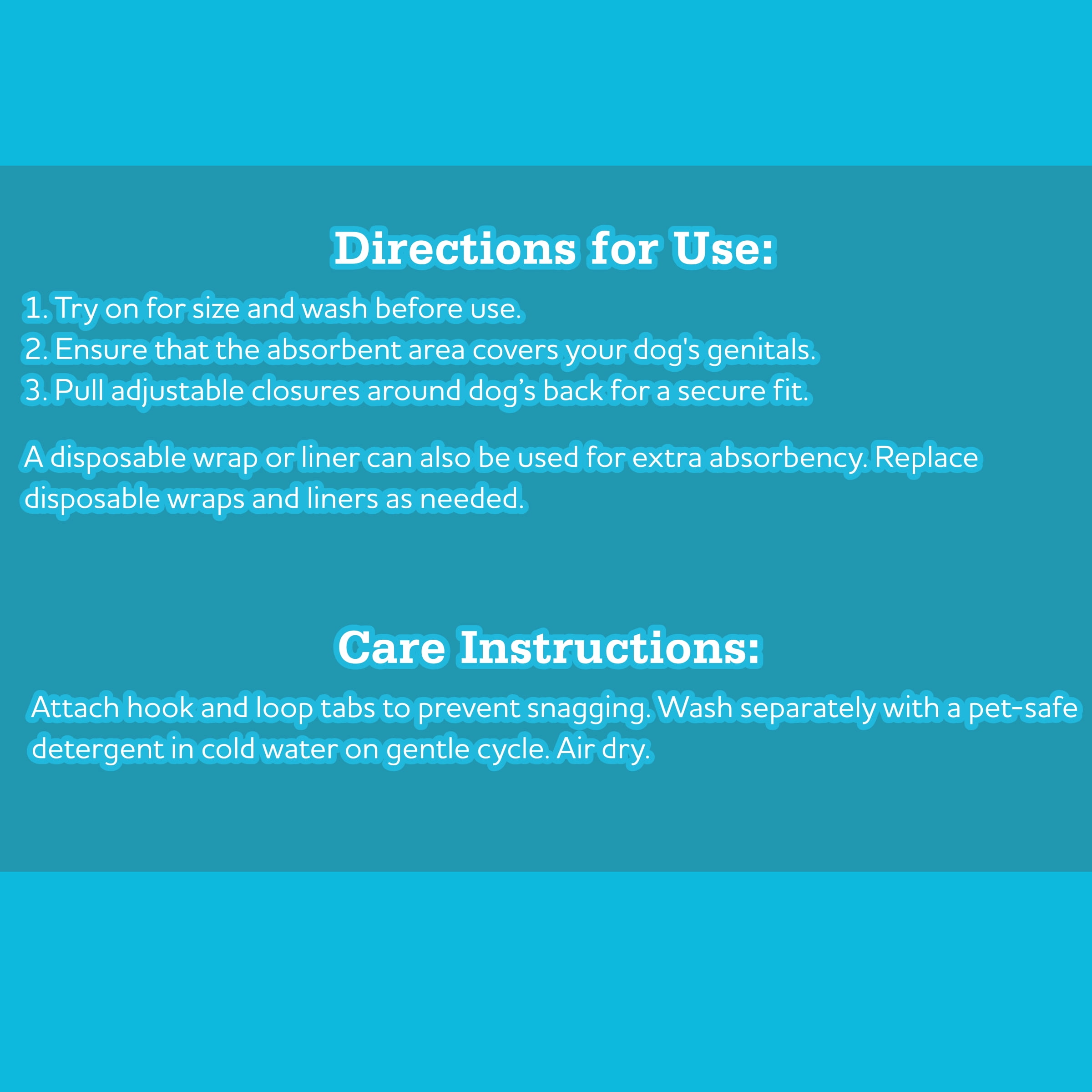 (2 pack) Vibrant Life Washable Dog Wraps for Male Dogs, S, 3 Count
