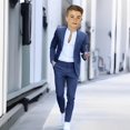 thumbnail image 4 of Boys' 2-Piece Formal Suit - Customizable, Wedding Style, Summer Jacket & Pants, Solid, Polyester/Wool, Size 2-16Y, 4 of 9