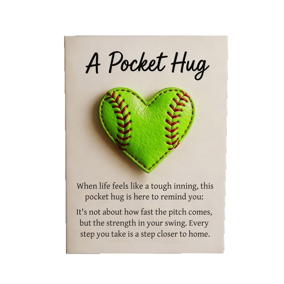 Pocket Hug Softball, Emotional Support Softball Gift with Inspirational Card, Encouragement and Blessing for Friends, Family, & Colleagues