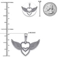 thumbnail image 3 of Charm America - White Gold Heart Angel Wings Pendant - 1/20 Carat (CTW) Round White Diamond Angel Charm - 10 Karat Solid White Gold - Angel Wings Charm, 3 of 4