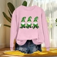 thumbnail image 5 of Womens St Patricks Day Shirt Cute Gnome Shirts Crew Neck Long Sleeve Tops Shamrock Graphic Sweatshirt Irish Shirts for Women, 5 of 7