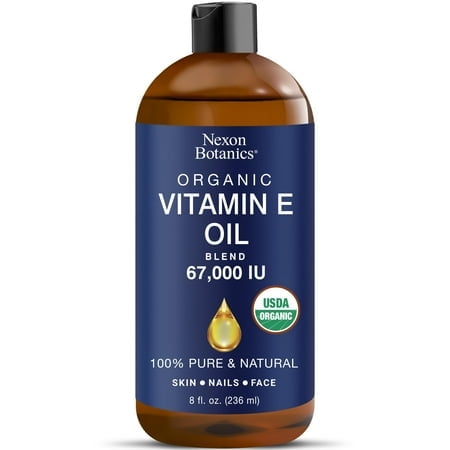 Organic Vitamin E Oil Blend 67,000 IU - 8 fl oz - Made from Pure, Natural Oils for Skin, Scars & Face - Aceite de Vitamina E - Nexon Botanics